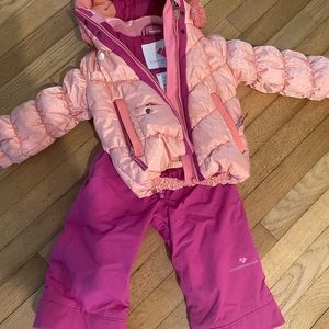Girls Obermeyer ski overalls and jacket worn 2x.